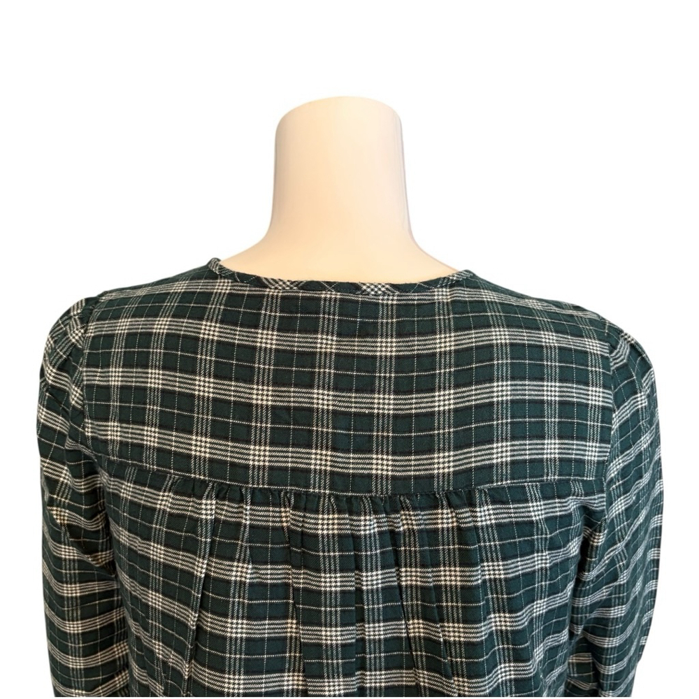 Charter Club Green Plaid Flannel Night Gown, M, Lace Trim - Picture 13 of 16